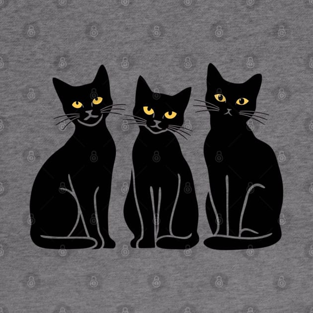 Three Cats black Three Mood by hsayn.bara